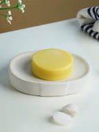White Textured Ceramic Bathroom Set of 4 - The Golden Theory