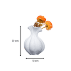 White Textured Ripple Vase with Flared Opening - The Golden Theory