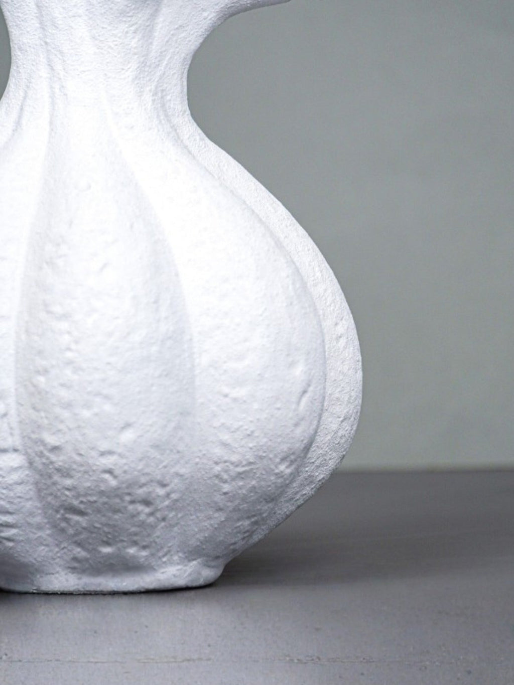 White Textured Ripple Vase with Flared Opening - The Golden Theory