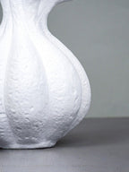 White Textured Ripple Vase with Flared Opening - The Golden Theory