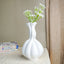 White Textured Wave Design Vase - The Golden Theory