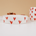 White with Red Heart Ceramic Mug and Plate Set - The Golden Theory