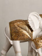 White Resin Elephant Family Figurine