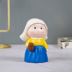 Yellow and Blue Dutch Girl Figurine with White Bonnet - The Golden Theory