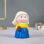 Yellow and Blue Dutch Girl Figurine with White Bonnet - The Golden Theory