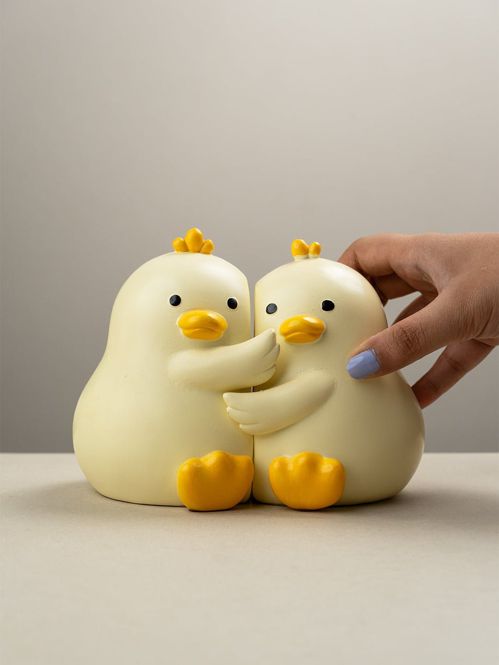 Yellow Ceramic Duck-Shaped Hugging Bookends - The Golden Theory