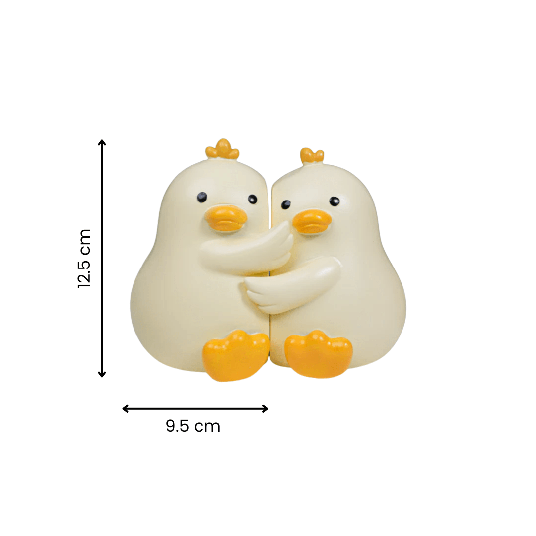 Yellow Ceramic Duck-Shaped Hugging Bookends - The Golden Theory