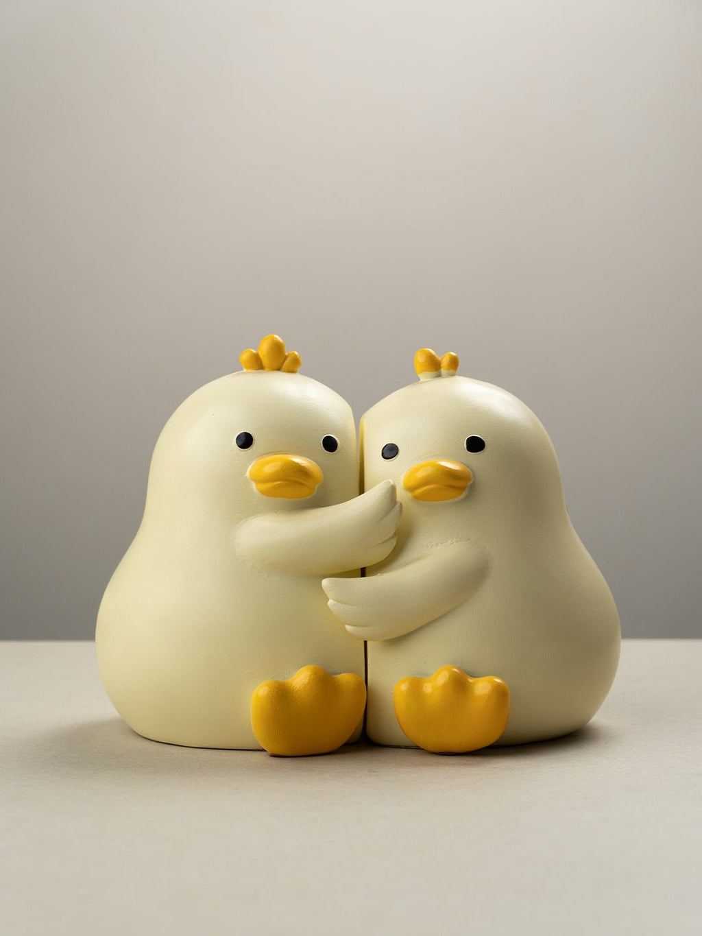 Yellow Ceramic Duck-Shaped Hugging Bookends - The Golden Theory