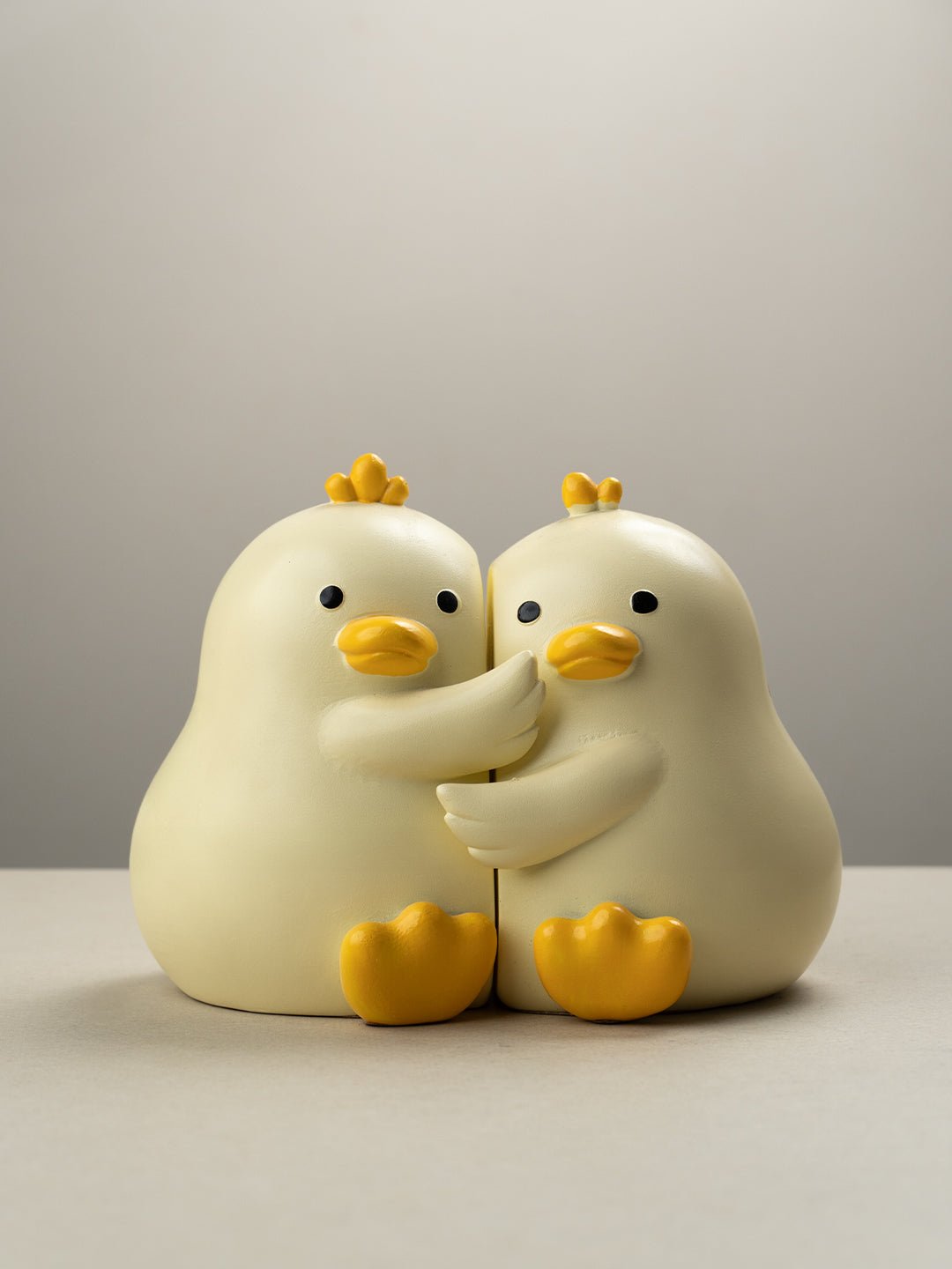 Yellow Ceramic Duck-Shaped Hugging Bookends - The Golden Theory