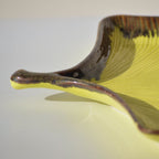 Yellow Ceramic Shell Shaped Platter with Brown Borders - The Golden Theory