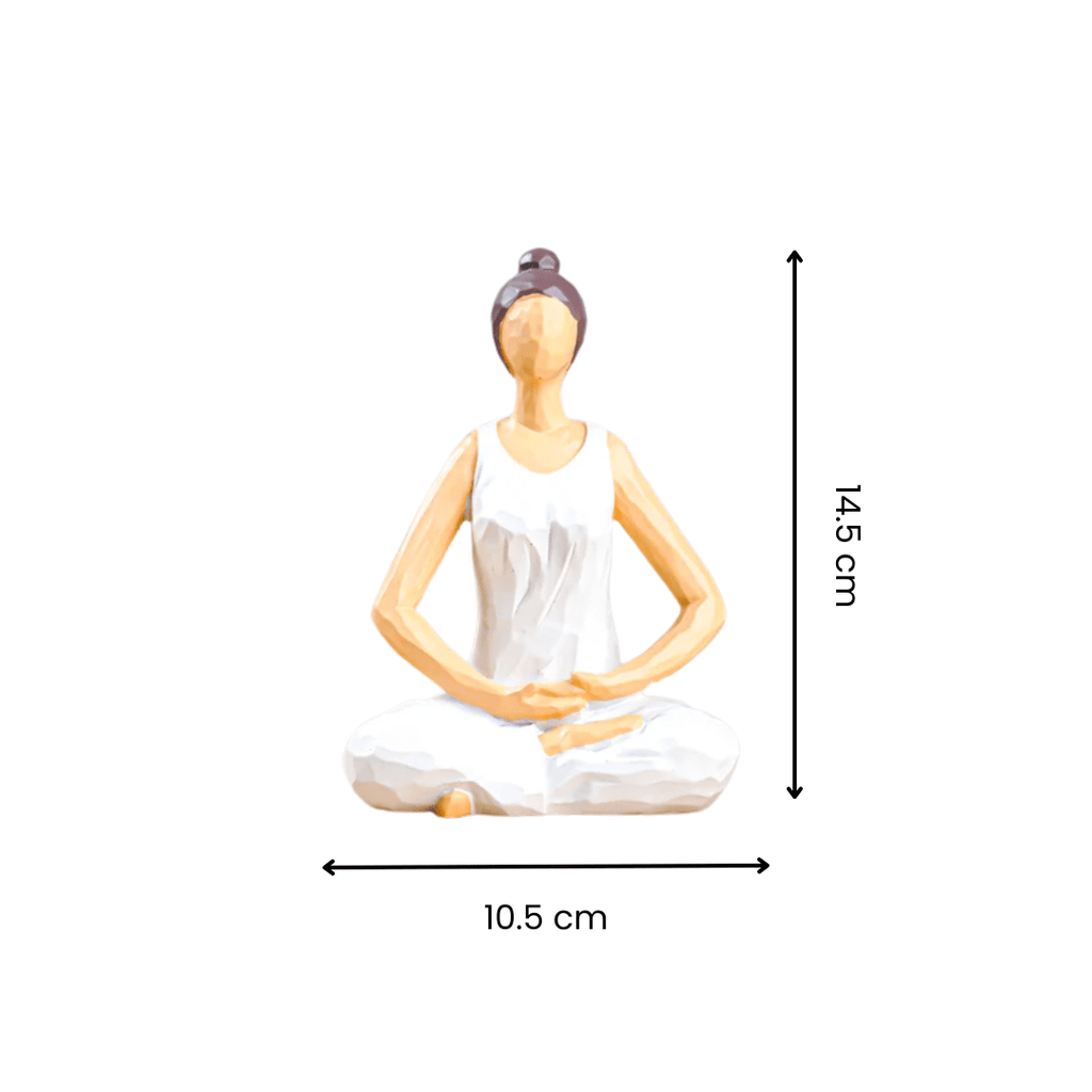 Yoga Figurine in White with Neutral Accents - The Golden Theory