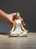 Yoga Figurine in White with Textured Finish - The Golden Theory