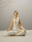 Yoga Figurine in White with Textured Finish - The Golden Theory