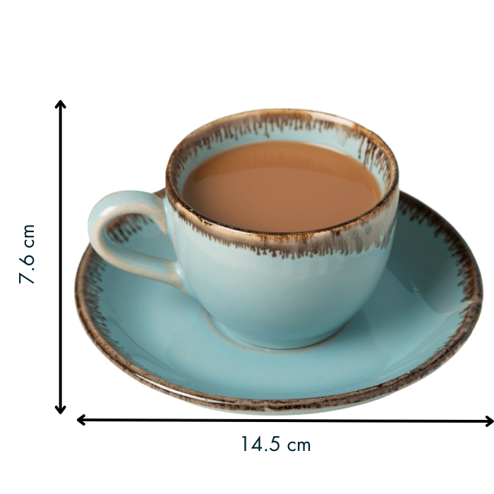 Brown Sugar Glaze Cup and Saucer | Set of 6 - The Golden Theory