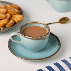 Brown Sugar Glaze Cup and Saucer | Set of 6 - The Golden Theory