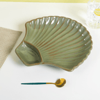 Green Color Shell-Shaped Platter - The Golden Theory