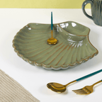 Green Color Shell-Shaped Platter - The Golden Theory