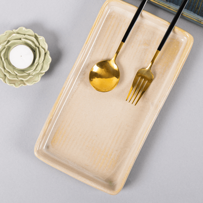 Grey Color Rectangle Platter - The Golden Theory
