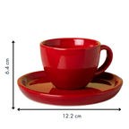 Solid Espresso Cup and Saucer | Red - The Golden Theory