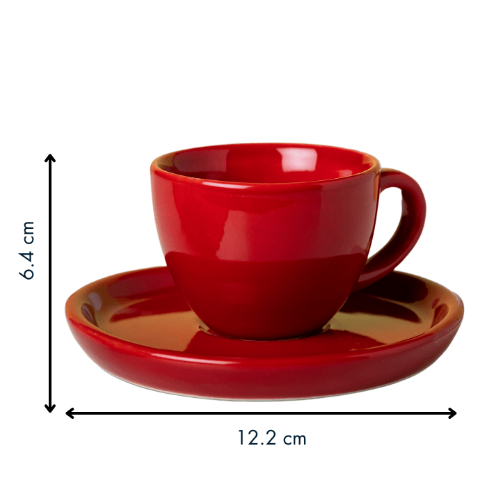 Solid Espresso Cup and Saucer | Red - The Golden Theory